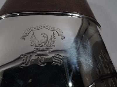  George Unite Jumbo Big Game Era English Sterling Silver Safari Flask 1888