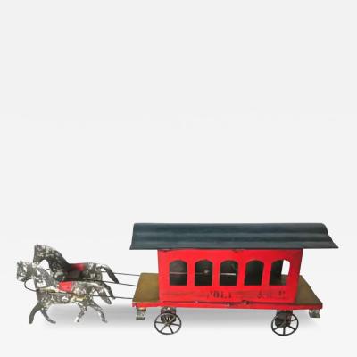  George W Brown Co American Tin Toy Trolley circa 1880