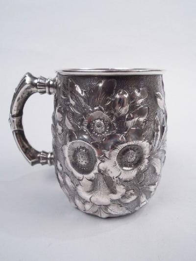  George W Shiebler Co Antique Shiebler Victorian Repousse Sterling Silver Baby Cup