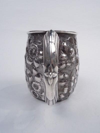  George W Shiebler Co Antique Shiebler Victorian Repousse Sterling Silver Baby Cup