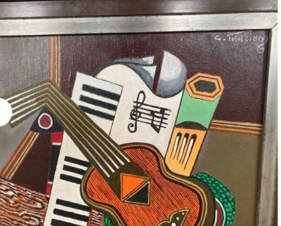  Georges Terzian Georges Terzian Cubism Expressionism Original Art Deco Style Painting