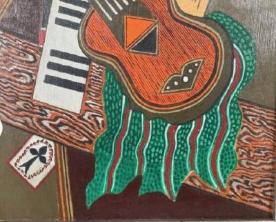  Georges Terzian Georges Terzian Cubism Expressionism Original Art Deco Style Painting