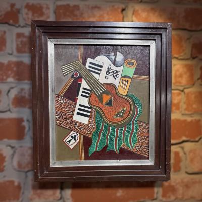  Georges Terzian Georges Terzian Cubism Expressionism Original Art Deco Style Painting