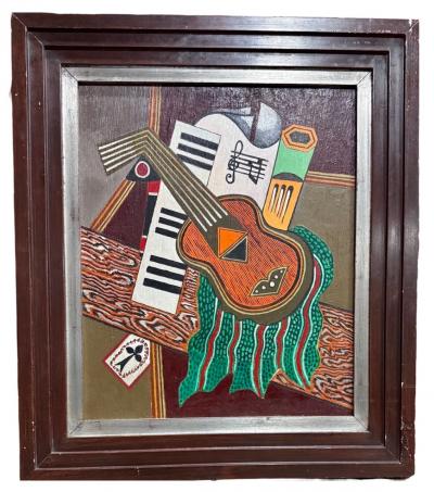  Georges Terzian Georges Terzian Cubism Expressionism Original Art Deco Style Painting