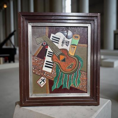  Georges Terzian Georges Terzian Cubism Expressionism Original Art Deco Style Painting