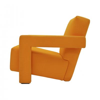  Gerrit Thomas Rietveld 20th Century Thomas Rietveld Orange Wool Fabric Pair Of Utrecht Armchairs 1935