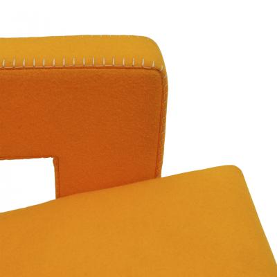  Gerrit Thomas Rietveld 20th Century Thomas Rietveld Orange Wool Fabric Pair Of Utrecht Armchairs 1935