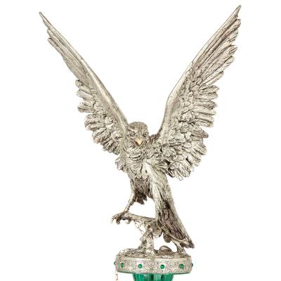 Giaconi Gioli Modern Italian silver diamond and malachite eagle model by Giaconi Gioli