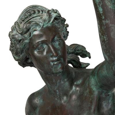  Giambologna Pair of patinated bronze sculptures of Fortuna and Mercury after Giambologna