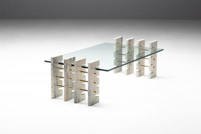  Gianfranco Ferr Home Fitzroy Travertine Coffee Table by Gianfranco Ferr Home Italy 2010s