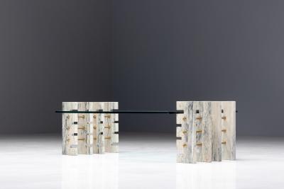  Gianfranco Ferr Home Fitzroy Travertine Coffee Table by Gianfranco Ferr Home Italy 2010s