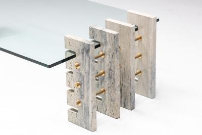  Gianfranco Ferr Home Fitzroy Travertine Coffee Table by Gianfranco Ferr Home Italy 2010s