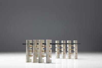  Gianfranco Ferr Home Fitzroy Travertine Coffee Table by Gianfranco Ferr Home Italy 2010s
