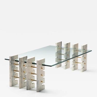  Gianfranco Ferr Home Fitzroy Travertine Coffee Table by Gianfranco Ferr Home Italy 2010s