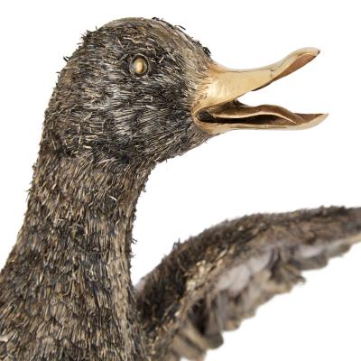  Gianmaria Buccellati Italian Silver Furry Duck Sculpture by Buccellati