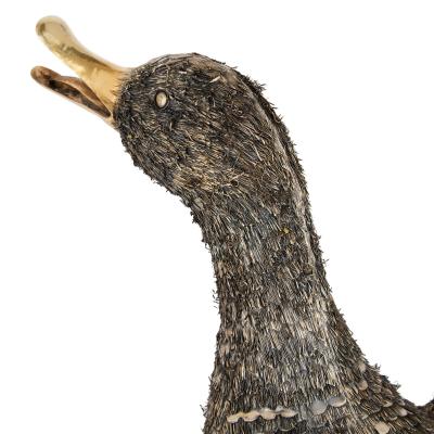  Gianmaria Buccellati Italian Silver Furry Duck Sculpture by Buccellati