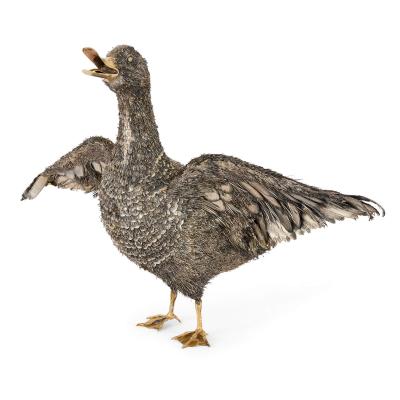  Gianmaria Buccellati Italian Silver Furry Duck Sculpture by Buccellati