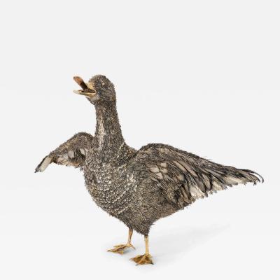  Gianmaria Buccellati Italian Silver Furry Duck Sculpture by Buccellati