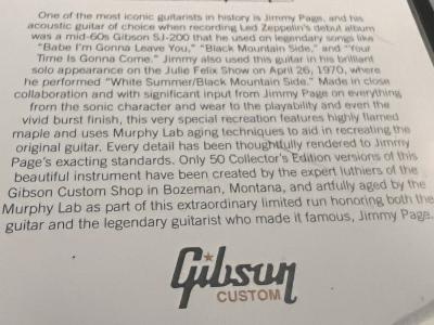  Gibson 1964 GIBSON REISSUE OF JIMMY PAGE GUITAR AUTOGRAPHED BY THE LEGEND HIMSELF