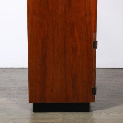  Gilbert Art Deco Secretary Cabinet Desk in Book Matched Walnut by Gilbert Rohde