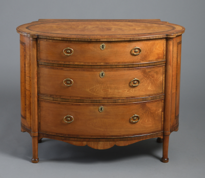  Gillows of Lancaster London A George III Satinwood Commode of Unusual Oval Form Attributed To Gillows
