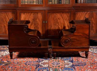  Gillows of Lancaster London A PAIR OF REGENCY MAHOGANY LIBRARY STEPS CIRCA 1815 IN THE MANNER OF GILLOWS