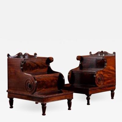  Gillows of Lancaster London A PAIR OF REGENCY MAHOGANY LIBRARY STEPS CIRCA 1815 IN THE MANNER OF GILLOWS