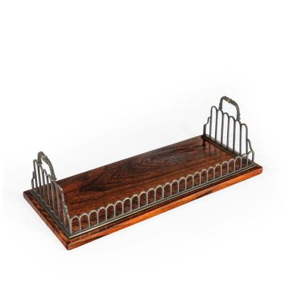 Gillows of Lancaster London A Regency gilt brass and rosewood book tray attributed to Gillows