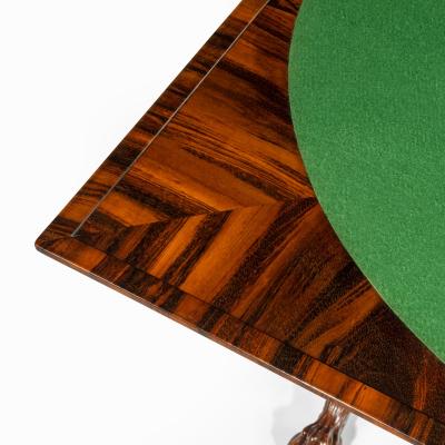 Gillows of Lancaster London An early Victorian Goncalo Alves card table attributed to Gillows