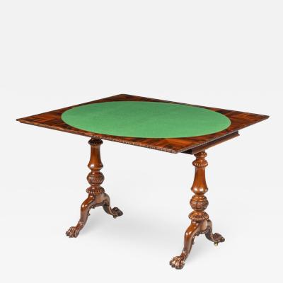  Gillows of Lancaster London An early Victorian Goncalo Alves card table attributed to Gillows