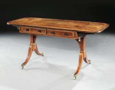 Gillows of Lancaster London Antique English 18th Century Sheraton Regency Period Rosewood Sofa Table