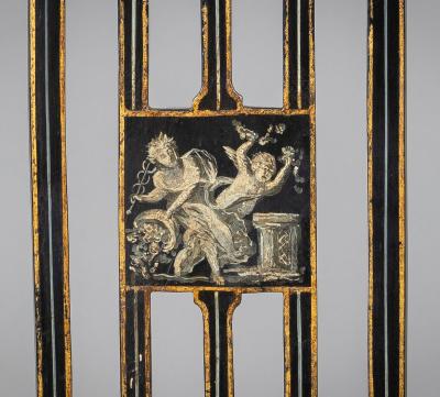  Gillows of Lancaster London Antique Pair George III Painted Open Armchairs