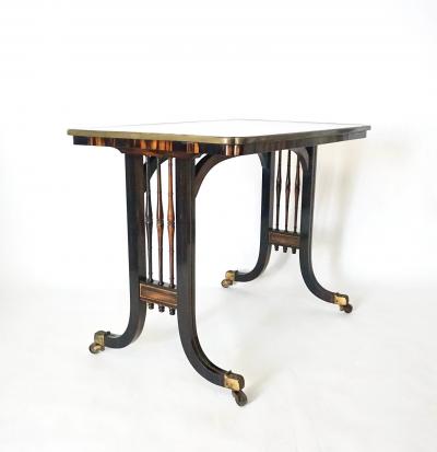 Gillows of Lancaster London English Regency Exotic Woods and Brass Table Attributed to Gillows