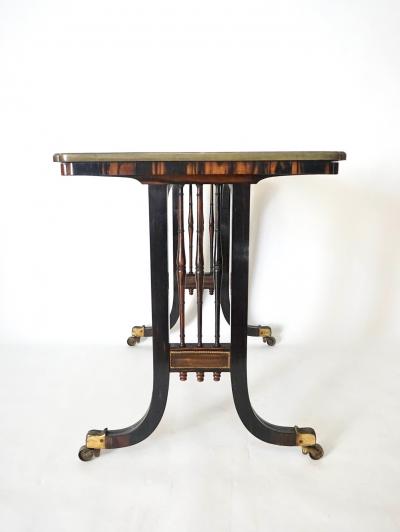Gillows of Lancaster London English Regency Exotic Woods and Brass Table Attributed to Gillows