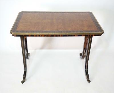 Gillows of Lancaster London English Regency Exotic Woods and Brass Table Attributed to Gillows
