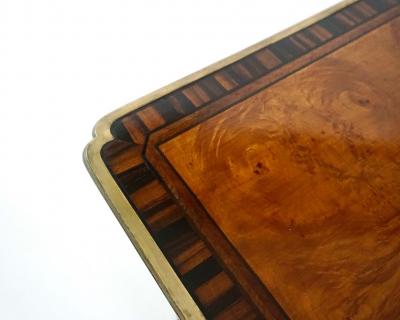 Gillows of Lancaster London English Regency Exotic Woods and Brass Table Attributed to Gillows