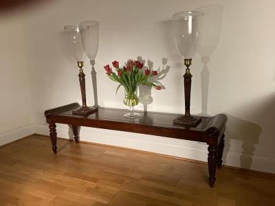  Gillows of Lancaster London English Regency Gillow Mahogany Bench Coffee Table Console Table Circa 1820