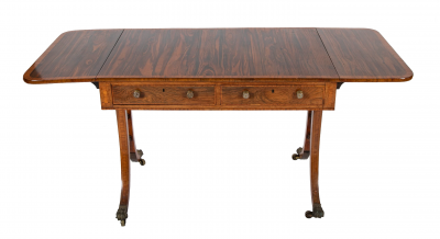  Gillows of Lancaster London English Regency Rosewood Sofa Table Attributed to Gillows