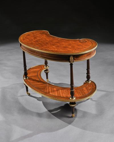  Gillows of Lancaster London FINE 19TH CENTURY GILLOWS PARQUETRY AND GILT BRONZE KIDNEY SHAPED TABLE