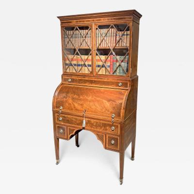  Gillows of Lancaster London George III Gillows Mahogany Cylindrical Bureau Bookcase
