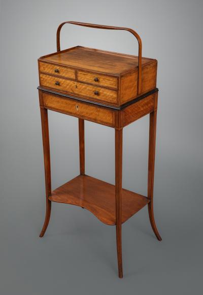  Gillows of Lancaster London George III Sheraton Period Satinwood Cheveret Probably by Gillows