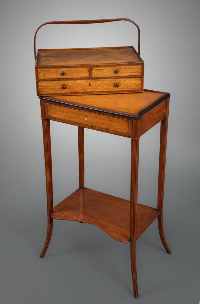  Gillows of Lancaster London George III Sheraton Period Satinwood Cheveret Probably by Gillows