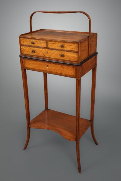  Gillows of Lancaster London George III Sheraton Period Satinwood Cheveret Probably by Gillows