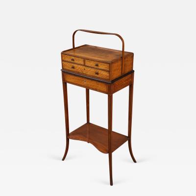  Gillows of Lancaster London George III Sheraton Period Satinwood Cheveret Probably by Gillows