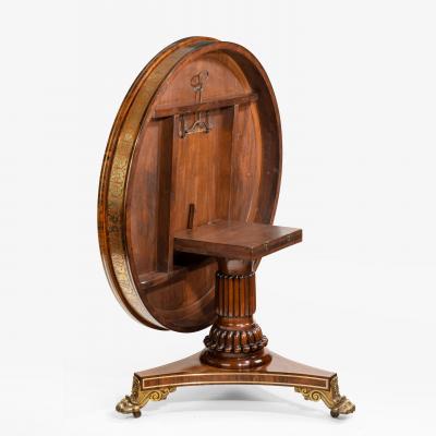  Gillows of Lancaster London George IV brass inlaid rosewood centre table attributed to Gillows