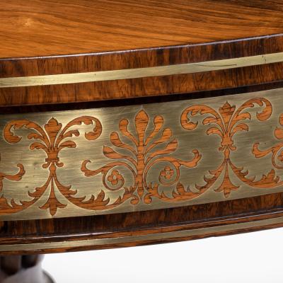  Gillows of Lancaster London George IV brass inlaid rosewood centre table attributed to Gillows