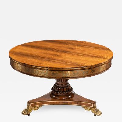  Gillows of Lancaster London George IV brass inlaid rosewood centre table attributed to Gillows
