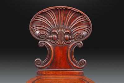  Gillows of Lancaster London Pair of Brocklesby Shell Back Hall Chairs by Gillows
