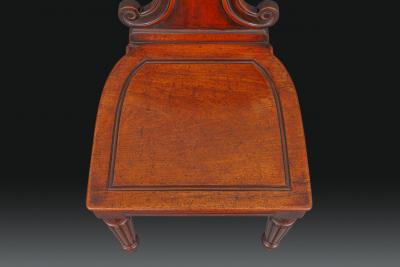  Gillows of Lancaster London Pair of Brocklesby Shell Back Hall Chairs by Gillows