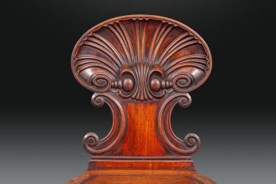  Gillows of Lancaster London Pair of Brocklesby Shell Back Hall Chairs by Gillows